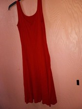 Olivia Rae Red Sleeveless Tank Dress with Pockets Large Knee Length Jersery