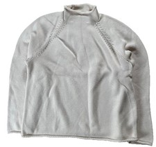 J.CREW Women's Cotton Roll Neck Pullover Sweater XL White