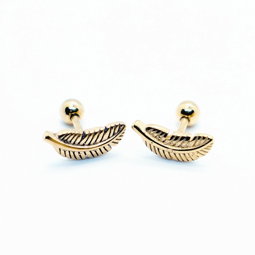 Surgical Stainless Steel Feather Barbell Stud Earrings Tragus Cartilage Ring - Picture 17 of 23