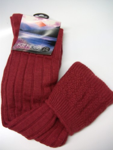 Mens Kilt Hose Colours Scottish Wool Socks Black Red Cream Purple Ecru - Picture 5 of 14