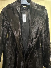 Karen Millen Pony Skin Belted  Signature Coat Brown Uk 6 - New