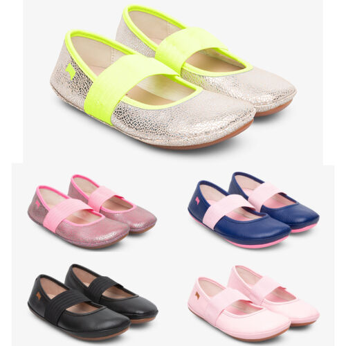 Girl Camper Right Ballerina Shoes Leather Slip On Flats Elastic Strap NEW - Picture 1 of 23