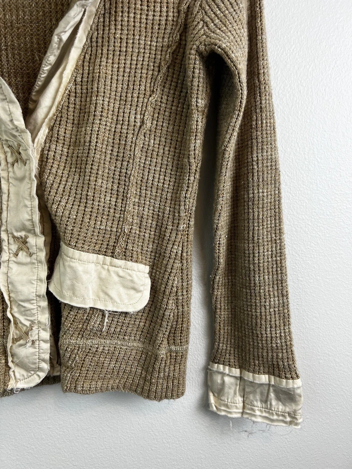 One Girl Who Sweater Beige Color Women's size Medium with 3 Front Buttons - Image 3 of 4