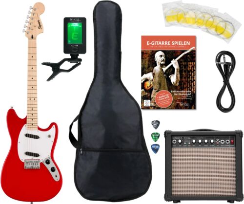 Squier by Fender Sonic Mustang Torino Red 2 Single-Coils Starter Set Accessoires Ampli - Photo 1/11