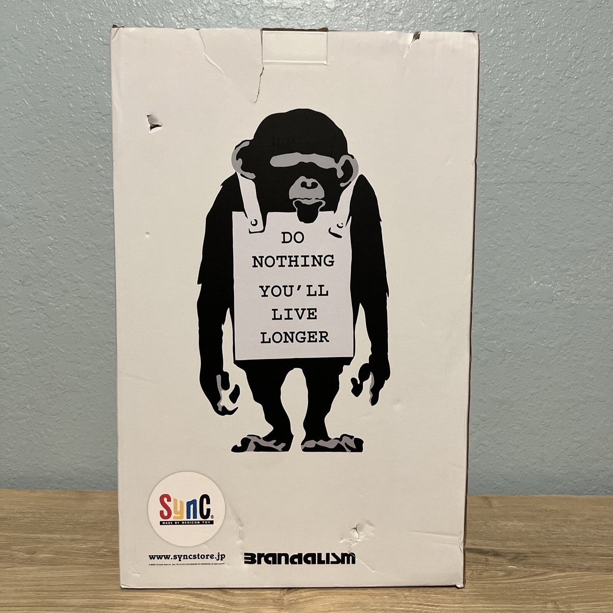 NEW Medicom x Brandalism Monkey Sign White Figure (Gesso NEW Medicom x Brandalism Monkey Sign White Figure (Gesso
