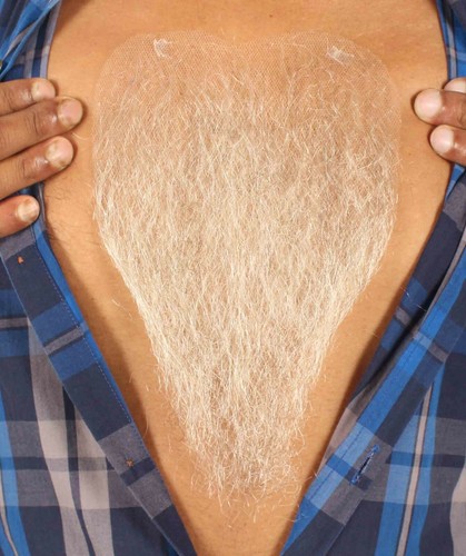 HPO Men's Human Hair Blend Chest Hair For Cosplay Multiple Color Option, M-1292 - 第 16/18 張圖片