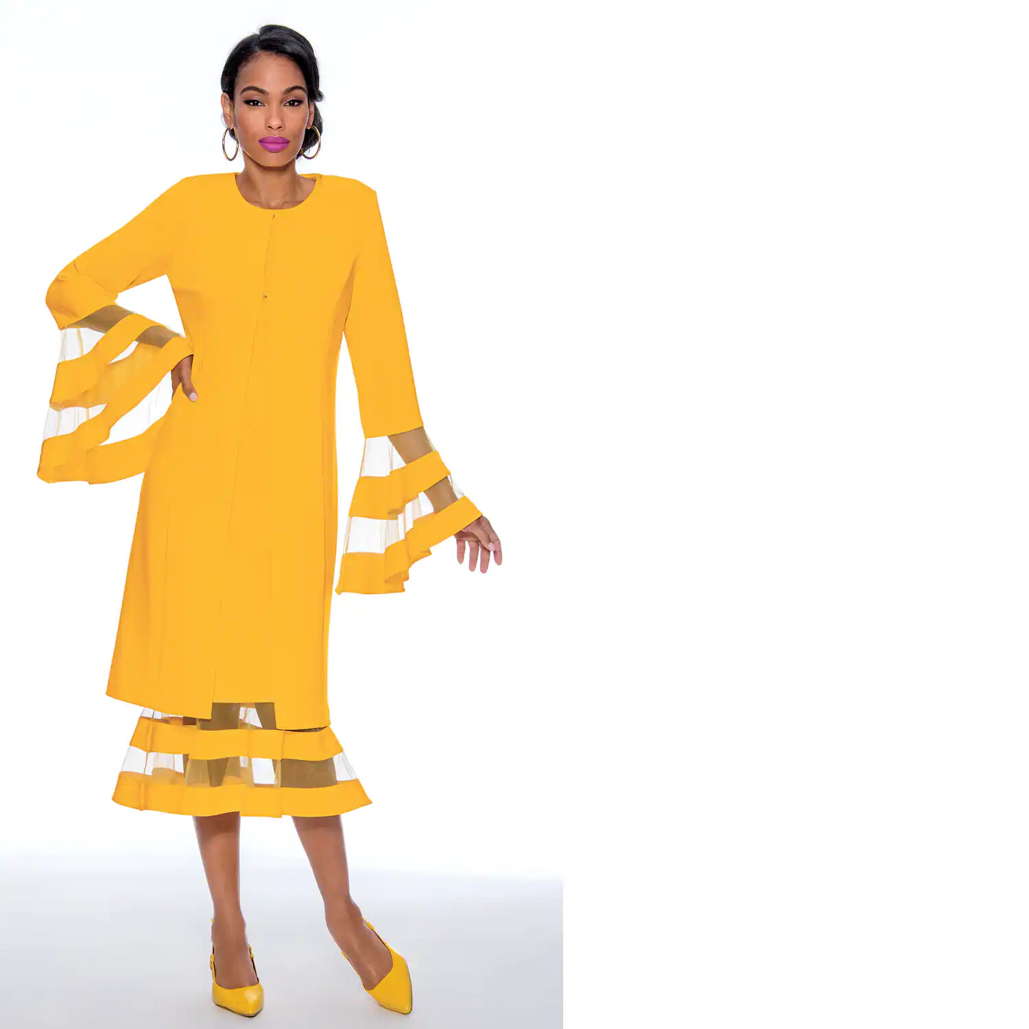 Size 10 Ashro Yellow Formal Wedding Church Katrina Ruffle Jacket Dress