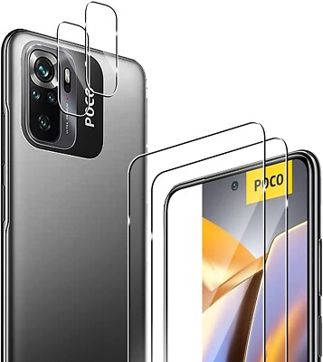 2X Schutzglas ( Display + Kamera ) für Xiaomi Poco M5S Panzerfolie Full 9H