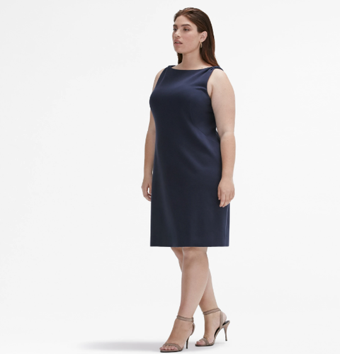 M.M. Lafleur The Lydia Dress Size 16 Galaxy Blue Twisted Shoulder Sleeveless - Picture 3 of 9