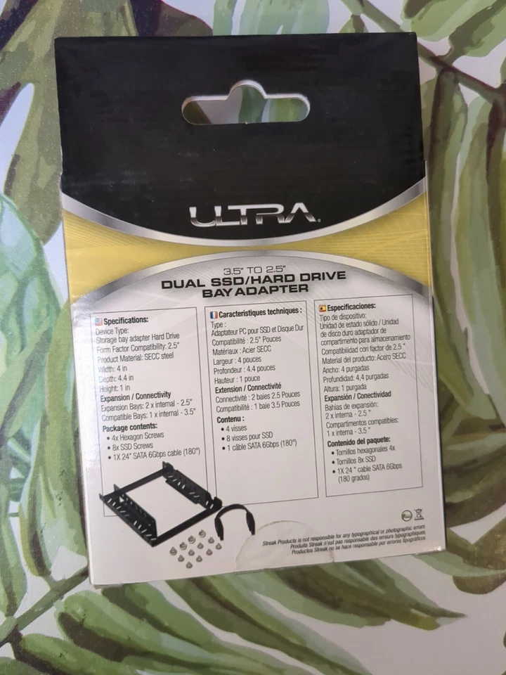 NEW IN BOX! ULTRA Dual SSD/Hard Drive Bay Adapter 3.5 To 2.5" - Image 2 of 4