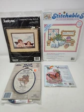 Counted Cross Stitch Full Kits Mixed NEW -  LOT OF 4 Random embroidery kits