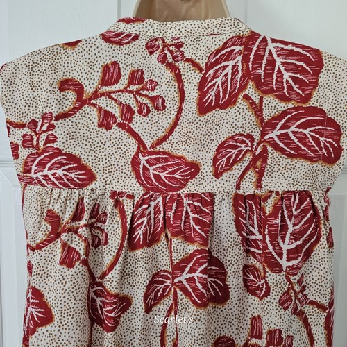 Fat Face Top Morgan Vine Top Size 12 Sleeveless Burnt Orange & Ivory - Picture 6 of 8