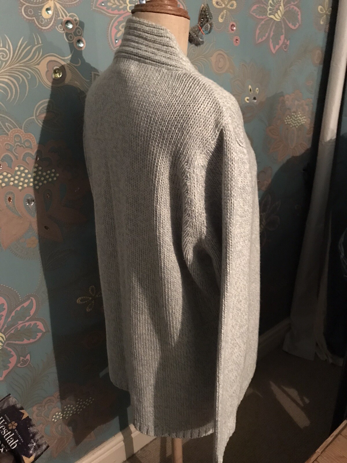 Edinburgh Woollen Mill Style By EWM Ladies Blue Marl Cardigan Size XL