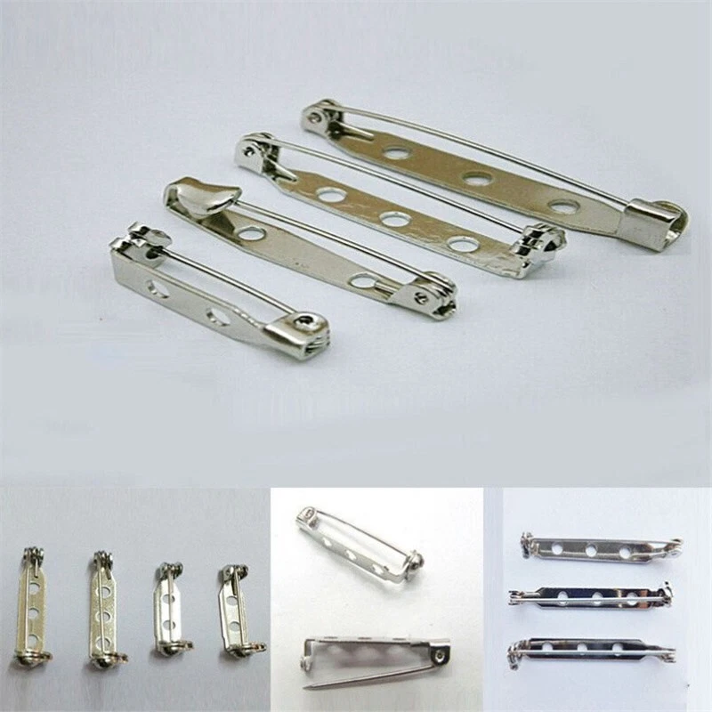 Brooches Back Bar Jewelry DIY Making Findings Accessory Safety Pins 50Pcs - Image 4 of 4