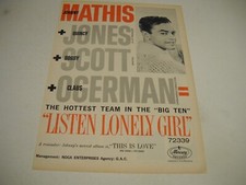 JOHNNY MATHIS Quincy Jones Bobby Scott C. Ogerman HOT TEAM 1964 Promo Poster Ad