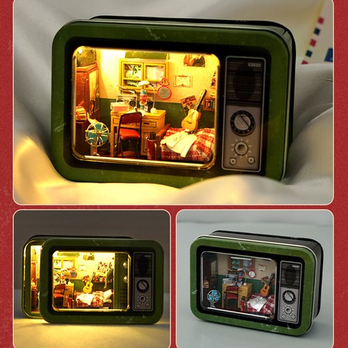 Bricolage boîte théâtre bois maison de poupée Kit Mini meubles Casa Roombox joue - Photo 4/7