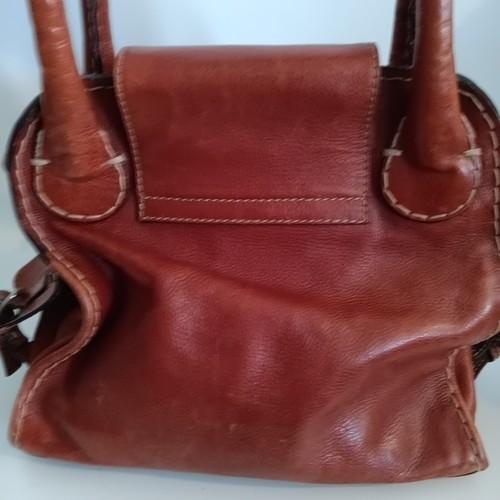 CHLOE Brown Leather Tote Bag Purse Satchel Travel Bag 13-BM-0306 - Picture 6 of 20