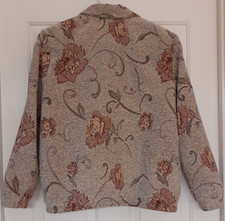 Alfred Dunner Lined Ladies Pink/Tan Flowered Suit Jacket Size 14