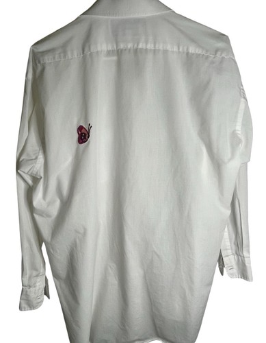 Mili Designs Shirt Blouse Size 27.5 32/33 Butterfly Embellished - Picture 2 of 7