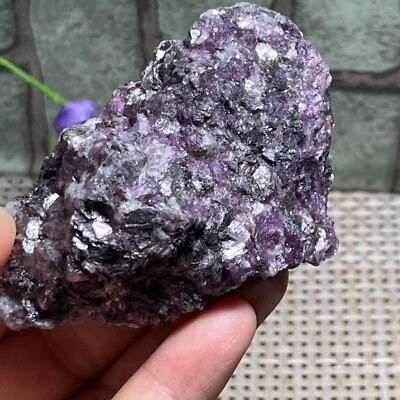 Natural Marvelous Lepidolite Purple Mica Crystal Reiki Stone Specimen 111g F6