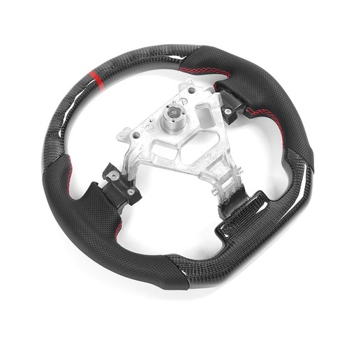 Real Carbon Fiber Flat Sport Leather Steering Wheel For Nissan 350z 2002-2008 - Foto 8 di 10