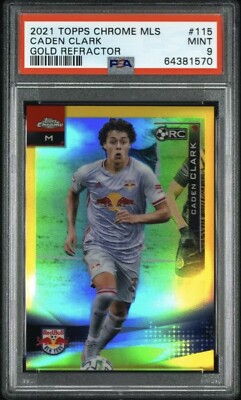 CADEN CLARK 2021 TOPPS CHROME MLS GOLD REFRACTOR /50 ROOKIE PSA 9 MINT TEAM USA