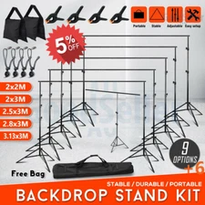 Pro. Photo Backdrop Stand KIT Studio Background Support Heavy-Duty/Screen Clamp