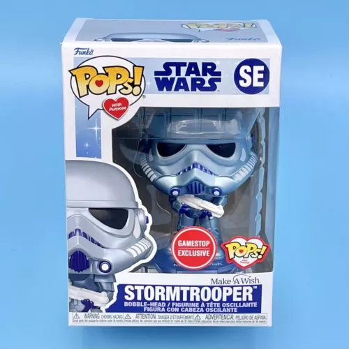Funko POP! Star Wars Make-A-Wish Stormtrooper Figure (# SE) Metallic Exclusive