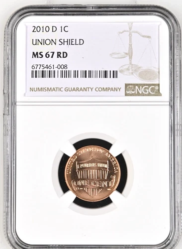 2010-D LINCOLN UNION SHIELD CENT PENNY NGC MS67RD BU UNC FIRST YEAR COIN