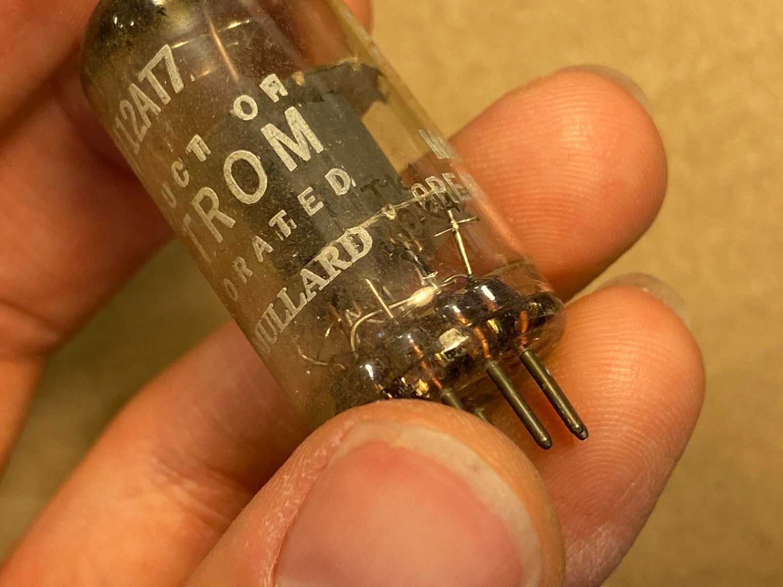 Vintage Amperex 12AT7 ECC81 Tube Tests Super Strong Balanced 1960 TK1