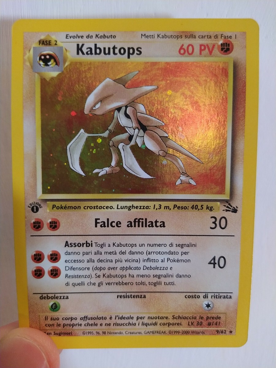Kabutops - PRIMA EDIZIONE - 9/62 - Set Fossil - HOLO - ITA