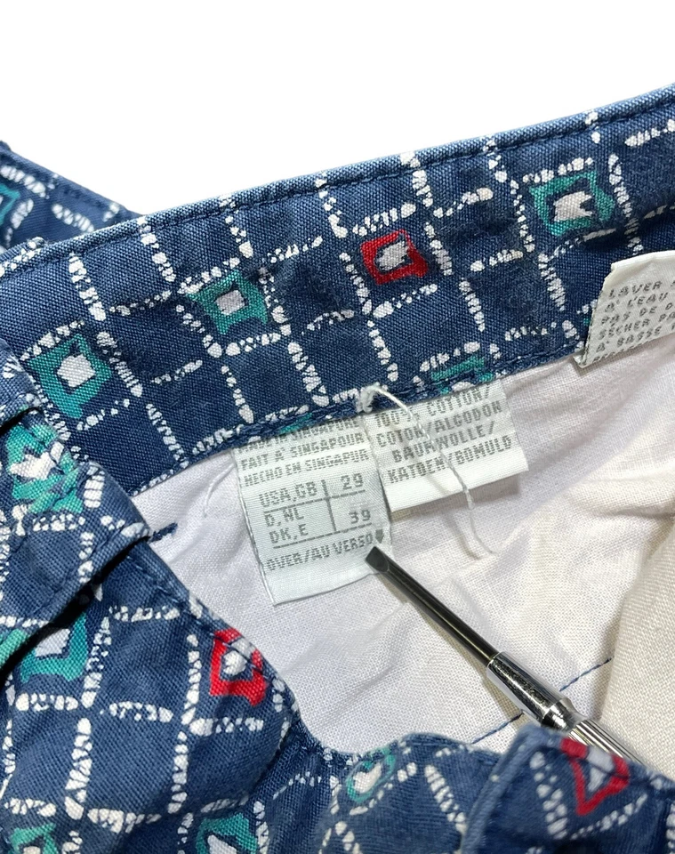 Vintage Claiborne Geométrico Cintura Media 100% Algodón Colorido Mujer’s Talla 29 Foto 3 de 4