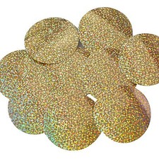 Sequin Round 3" Gold Hologram Glitter Sparkle Metallic. Made in USA