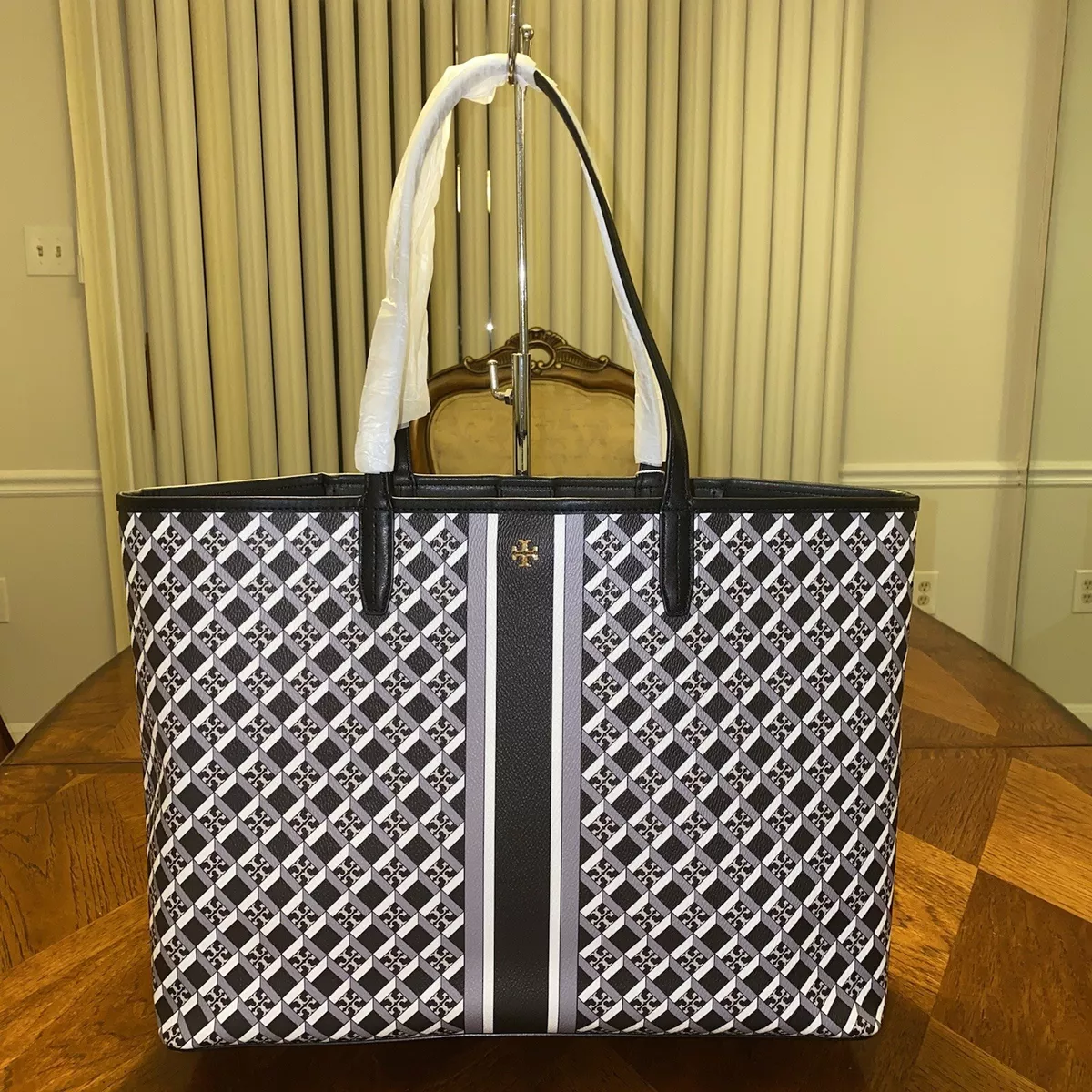 Tory Burch geo logo tote