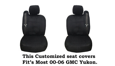 Black Scottsdale Fabric Customized seat covers Fit's 00-06 GMC Yukon.
