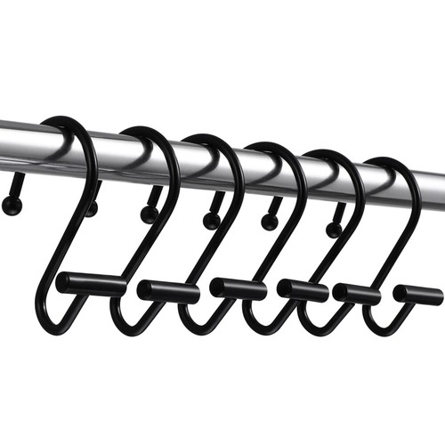 12 Pcs Decorative Rolling Shower Curtain Hooks S Shape Design Sliding Hooks
