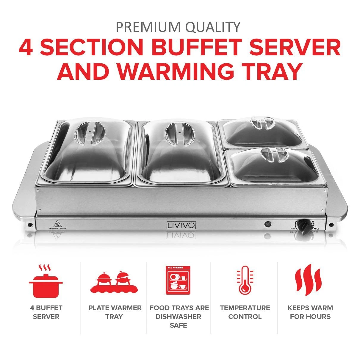 Heated top serving platters