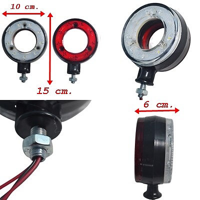 2x 24V rot und weiß LED Seitenspiegel Ring Markierungsleuchten für Scania Volvo DAF MAN - Bild 3 von 5