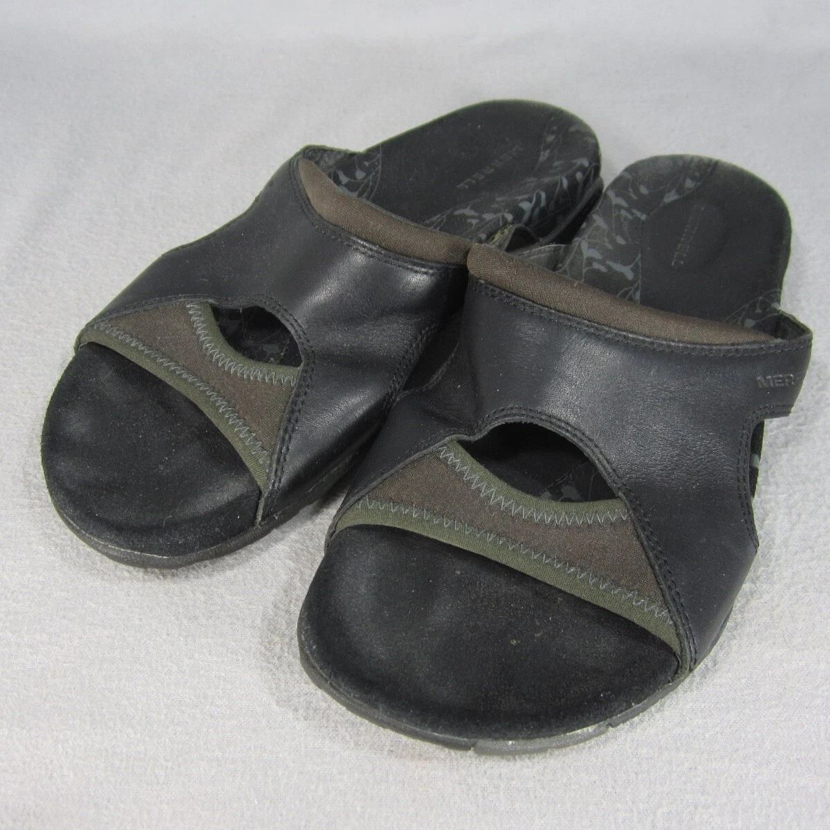 merrell pesaro nubuck slide comfort slip on leather shoes