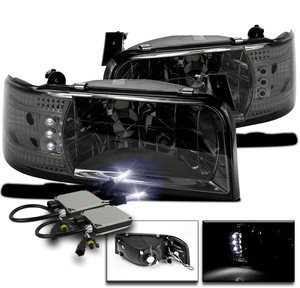 10000K Hid Xenon Chrome Clear Headlights Lamps Ks For 1992-1996 F150 F250 Bronco 10000K Hid Xenon Chrome Clear Headlights Lamps Ks For 1992-1996 F150 F250 Bronco