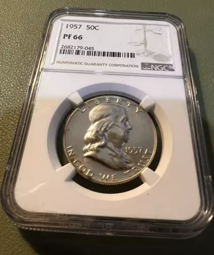 1957 FRANKLIN HALF DOLLAR NGC GRADED PF66 - PROOF