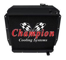 Wr Champion 3 Row Black Finish Radiator For 1955 - 1959 Chevrolet Truck Ls Swap