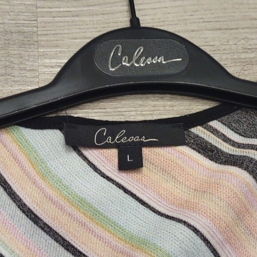 Calessa Bordado Floral Rosa Negro Rayas Corbata Cuello Túnica Top Camisa Vestido Nuevo - Imagen 8 de 10