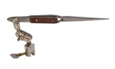 Attachable Third Hand Fiber Grip Soldering Tweezers  4.5 Inch