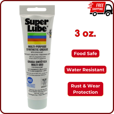 #ad Super Lube 21030 Synthetic Lubricants Grease with Syncolon 3 oz Translucent $12.99