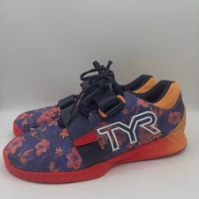TYR L-1 Lifter Shoes Mens Size 10 Purple Floral Weightlifting Gym Sneakers Used