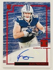 🔥 Jake Ferguson 2022 Impeccable #171 Rookie Red RC AUTO /75 Dallas Cowboys 🔥