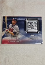2021 Topps #70LP-CJ Chipper Jones 70th Anniversary Logo Patch BLUE
