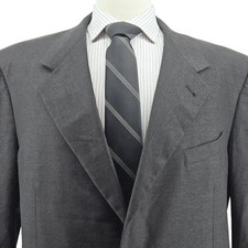 Canali Suit Jacket Mens IT 58 Gray Wool Single-Breasted 2 Button Made In Italy