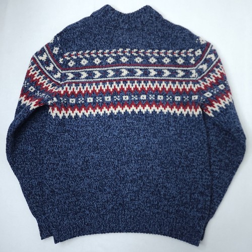 L.L Bean Fair Isle Pullover 100% Lammwolle Norwegen Strick 2-Knopf Henley Ausschnitt S-Reg - Bild 2 von 11